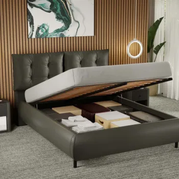 Pat Tapitat Anubis rabatabil cu perne pe spatar Verde - Nube 39 140x200 imagine