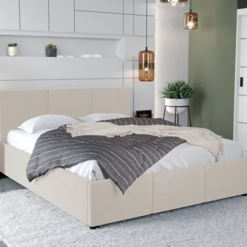 Pat Tapitat Avelis cu somiera fixa Crem - Swing 1 160x200 imagine