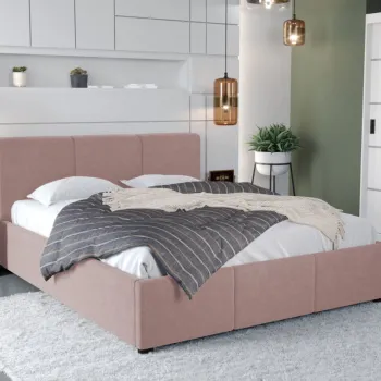 Pat Tapitat Avelis cu somiera fixa Roz - Swing 14 140x200 imagine