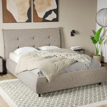 Pat Tapitat Axel cu somiera fixa Bej - Coral 50 160x200 imagine