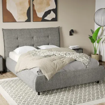 Pat Tapitat Axel cu somiera fixa Gri - Eden 18 160x200 imagine