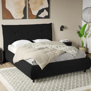 Pat Tapitat Axel cu somiera fixa Negru - Riviera 100 180x200 imagine