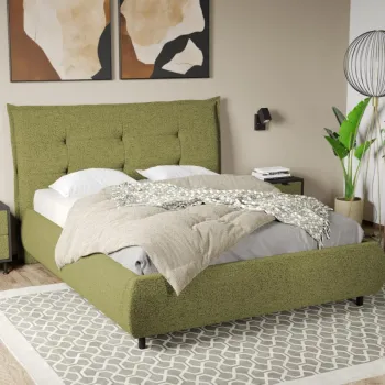 Pat Tapitat Axel cu somiera fixa Verde - Coral 25 140x200 imagine