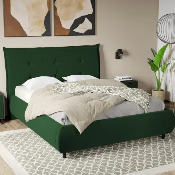 Pat Tapitat Axel cu somiera fixa Verde inchis - Riviera 38 180x200 imagine