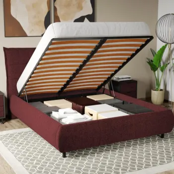 Pat Tapitat Axel cu somiera rabatabila si lada de depozitare Grena - Eden 9 180x200 imagine