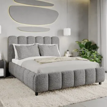 Pat Tapitat Bari cu somiera fixa Gri - Coral 75 120x200 imagine