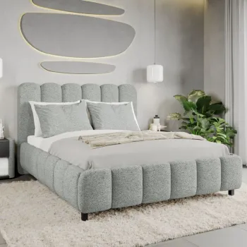 Pat Tapitat Bari cu somiera fixa Gri - Coral 75 180x200 imagine