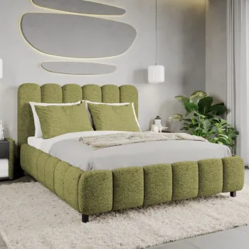 Pat Tapitat Bari cu somiera fixa Verde - Coral 25 140x200 imagine