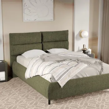 Pat Tapitat Cairo fix cu perne pe spatar Verde inchis - Eden 12 180x200 imagine