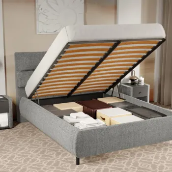 Pat Tapitat Cairo rabatabil cu perne pe spatar Gri - Eden 18 180x200 imagine