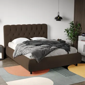 Pat Tapitat Catifea Mega cu somiera fixa Maro - Riviera 26 160x200 imagine