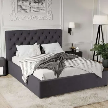 Pat Tapitat Catifea Riviera cu somiera fixa Gri antracit - Riviera 97 160x200 imagine