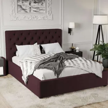 Pat Tapitat Catifea Riviera cu somiera fixa Mov - Riviera 69 140x200 imagine