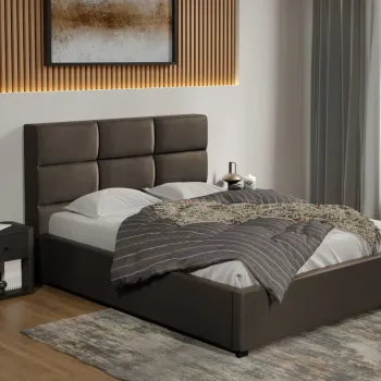 Pat tapitat Cico fix 170 x 114 C1 din piele/stofa Ciocolatiu - Nube 29 140x200 imagine