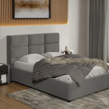 Pat tapitat Cico fix 170 x 114 C1 din piele/stofa Gri - Falcone 21 140x200 imagine