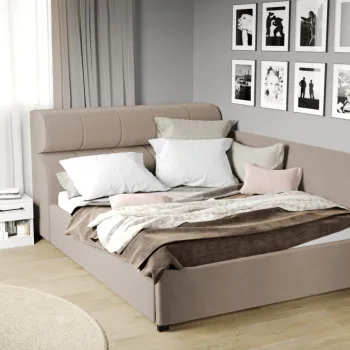 Pat Tapitat de colt Galileo cu somiera fixa Bej - Jasmine 22 160x200 imagine