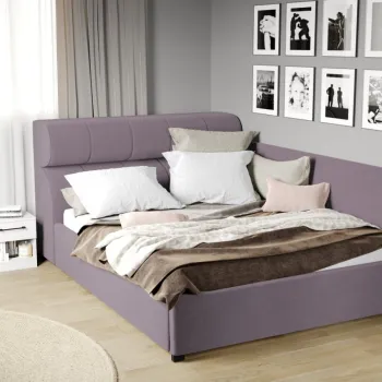 Pat Tapitat de colt Galileo cu somiera fixa Mov deschis - Jasmine 62 140x200 imagine