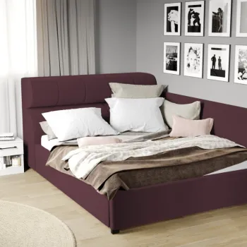 Pat Tapitat de colt Galileo cu somiera fixa Mov - Riviera 69 180x200 imagine