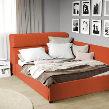 Pat Tapitat de colt Galileo cu somiera fixa Portocaliu - Riviera 51 160x200 imagine