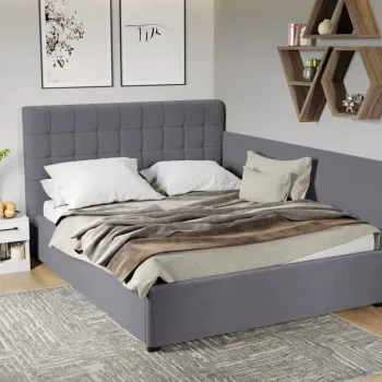 Pat Tapitat de colt Rivo cu somiera fixa Gri - Swing 17 140x200 imagine