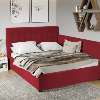 Pat Tapitat de colt Rivo cu somiera fixa Visiniu - Riviera 61 180x200 imagine