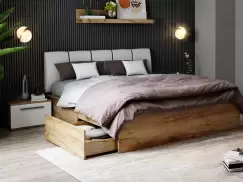 Pat Tapitat Fox cu lada de depozitare 160x200 Fara lada imagine