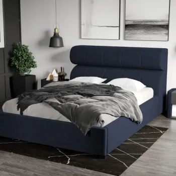 Pat Tapitat Galileo cu somiera fixa Bleumarin - Eden 16 140x200 imagine