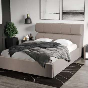 Pat Tapitat Galileo cu somiera fixa Cappuccino - Jasmine 22 140x200 imagine