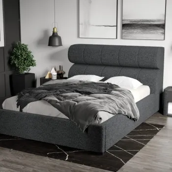 Pat Tapitat Galileo cu somiera fixa Gri Inchis - Coral 80 180x200 imagine