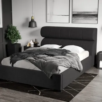 Pat Tapitat Galileo cu somiera fixa Negru - Eden 21 140x200 imagine