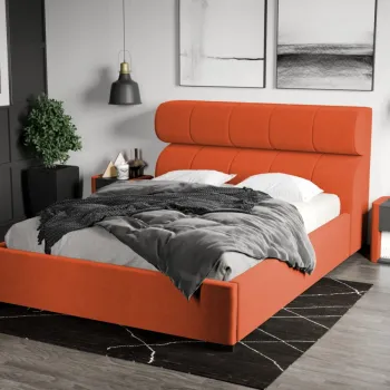 Pat Tapitat Galileo cu somiera fixa Portocaliu - Riviera 51 140x200 imagine