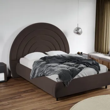 Pat Tapitat Leo cu tablie semirotunda fix Maro - Velluto 6 160x200 imagine