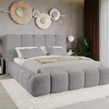 Pat Tapitat Noel tip bubble cu somiera fixa Gri - Rolf 6 180x200 imagine