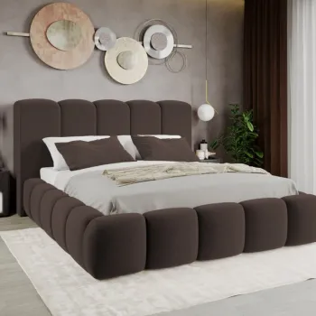 Pat Tapitat Noel tip bubble cu somiera fixa Maro - Velluto 6 180x200 imagine