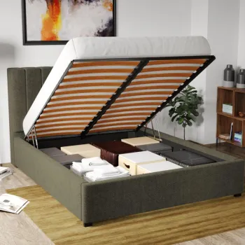 Pat Tapitat pentru saltea de 190 Adam rabatabil cu lada Verde inchis - Eden 12 140x190 imagine