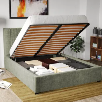 Pat Tapitat pentru saltea de 190 Adam rabatabil cu lada Vernil - Poso 47 140x190 imagine