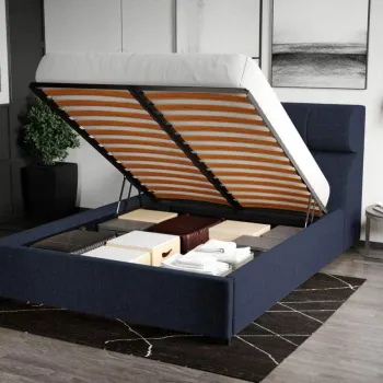 Pat Tapitat pentru saltea de 190 Galileo rabatabil cu lada Bleumarin - Eden 16 140x190 imagine