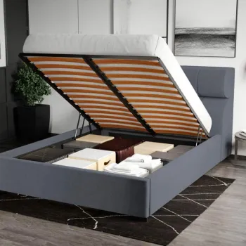 Pat Tapitat pentru saltea de 190 Galileo rabatabil cu lada Gri - Jasmine 90 140x190 imagine