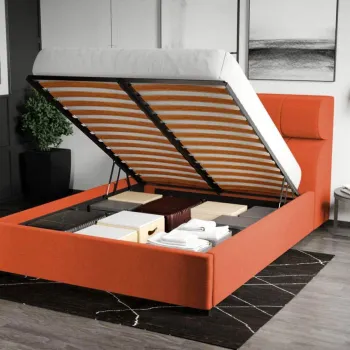 Pat Tapitat pentru saltea de 190 Galileo rabatabil cu lada Portocaliu - Riviera 51 180x190 imagine