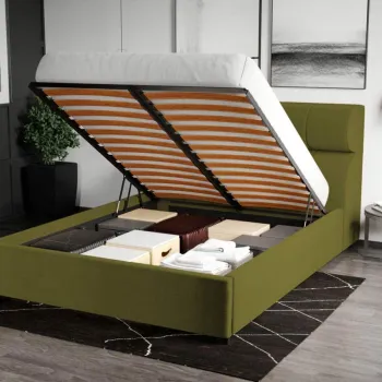 Pat Tapitat pentru saltea de 190 Galileo rabatabil cu lada Verde deschis - Riviera 36 180x190 imagine