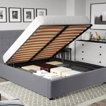 Pat Tapitat pentru saltea de 190 Rivo rabatabil cu lada Gri - Swing 17 160x190 imagine