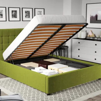 Pat Tapitat pentru saltea de 190 Rivo rabatabil cu lada Verde - Falcone 22 140x190 imagine