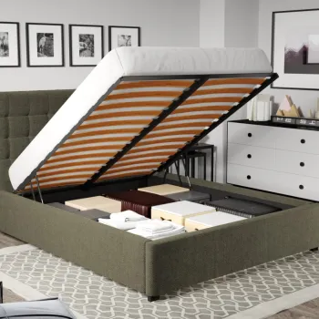 Pat Tapitat pentru saltea de 190 Rivo rabatabil cu lada Verde inchis - Eden 12 180x190 imagine