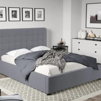 Pat Tapitat Rivo cu somiera fixa Gri-Swing 17 180x200 imagine