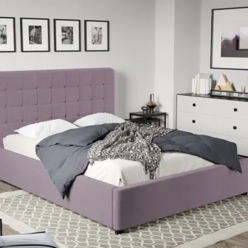 Pat Tapitat Rivo cu somiera fixa Mov deschis - Jasmine 62 160x200 imagine