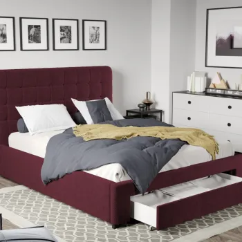 Pat Tapitat Rivo cu somiera si sertar Grena - Eden 9 160x200 imagine