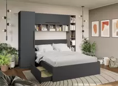 Set Dormitor Noce 2.33m cu pat incadrat imagine