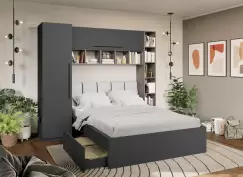 Set Dormitor Noce 2.33m cu pat tapitat Alb incadrat imagine