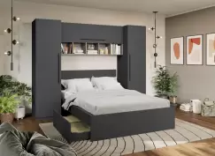 Set Dormitor Noce 2.56m cu pat incadrat imagine