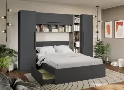 Set Dormitor Noce 2.84m cu pat incadrat imagine